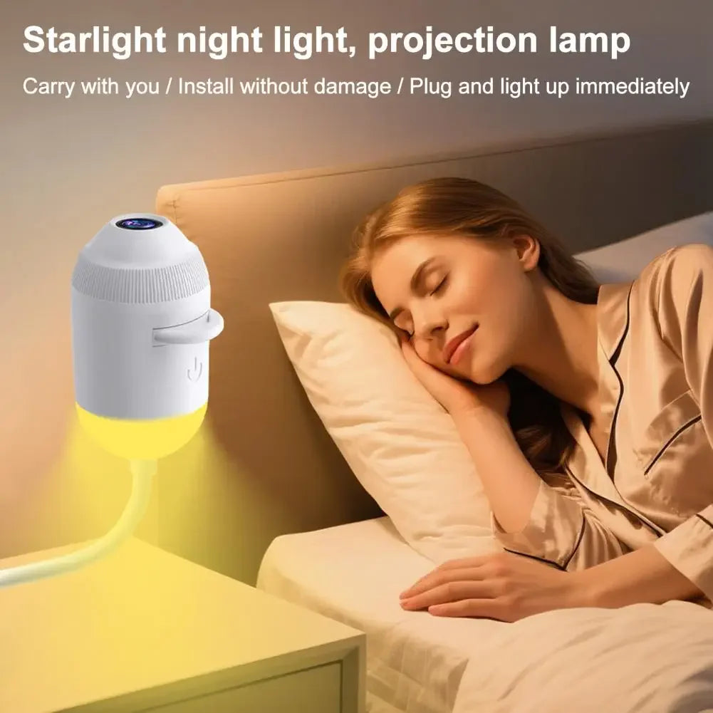 USB Starry Sky Projector Lamp 2 in 1 Night Light with Touch Control Adjustable Brightness Clear HD Image for Bedroom Decor Gift