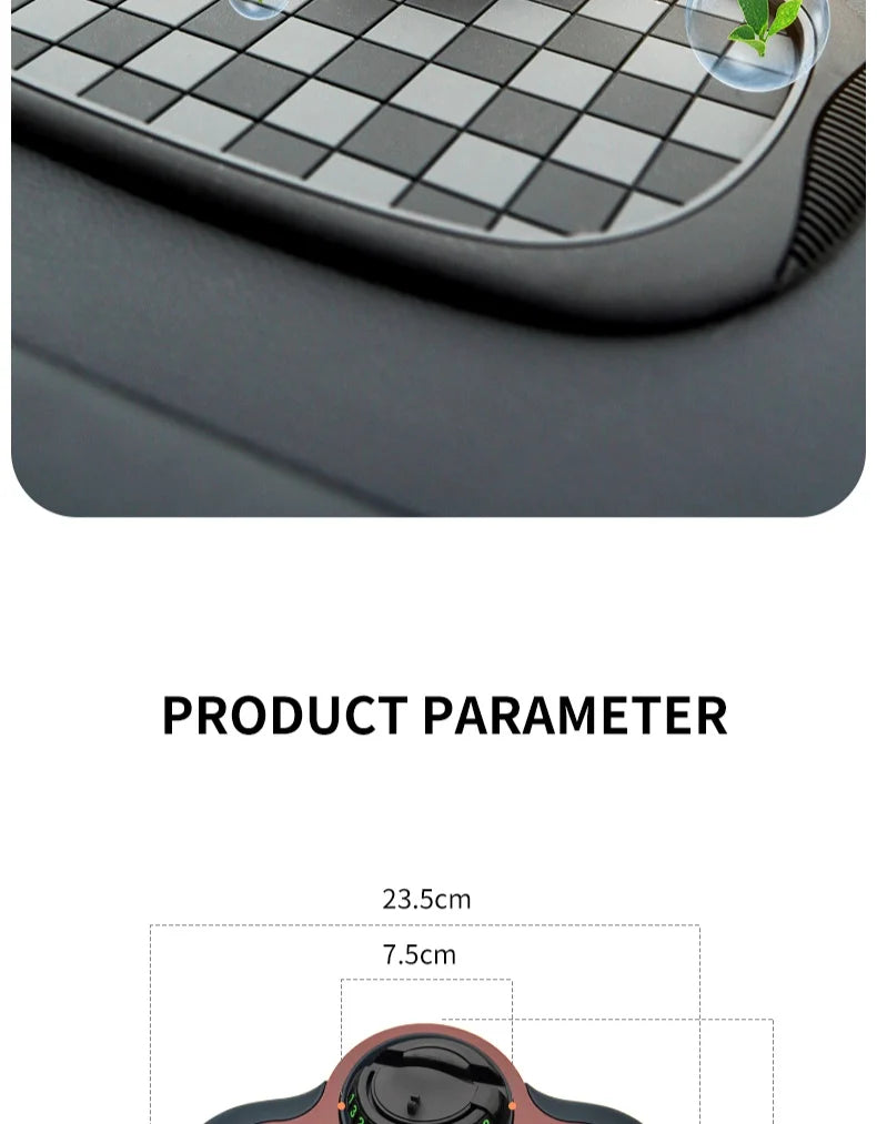 Multifunctional Plaid Anti-Slip Mat Car Phone Holder 360° Rotatable Temporary Parking Card Auto Accessories