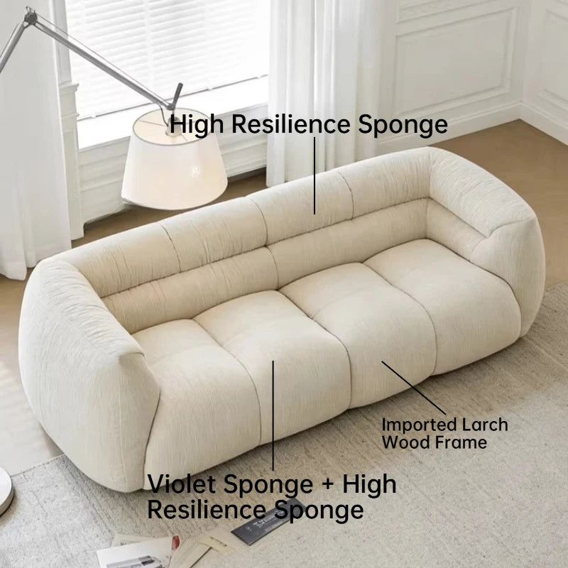 Chenille Fabric Sofa Modern Fashion Minimalist Lounge Couch Luxury Modern Full Size Frame Hotel Couch Furniture Living Room