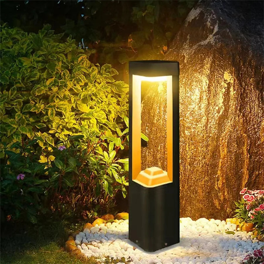 60/80CM Modern Outdoor Post Light Fixture LED Aluminum Outdoor Garden Column Lights IP54 Waterproof Bollard Lighting