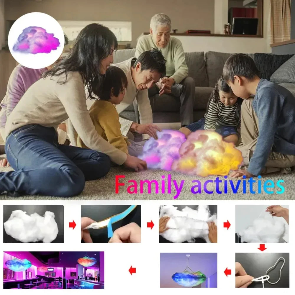 RGB Cloud Light LED Hanging Lamp APP Remote Control Music Atmosphere Light for Bedroom Party