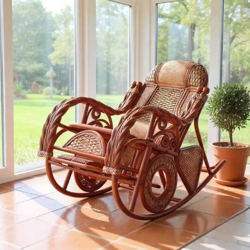 b25 living room real vine can sit rattan chair coffee table adult home balcony courtyard lazy leisure rocking chair