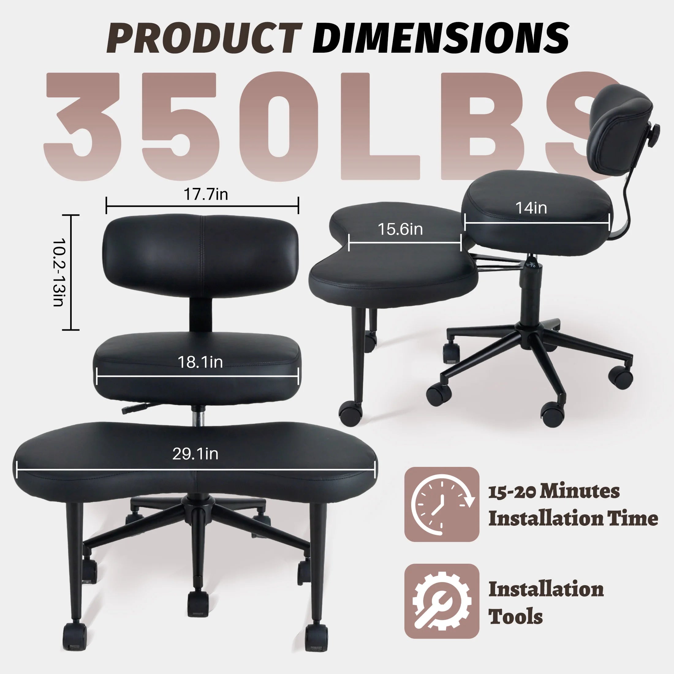 MCQ Ergonomic Armless Gaming Office Chair with Lumbar Support Rolling Swivel 360° Swivel Multiple Combination Methods Chair