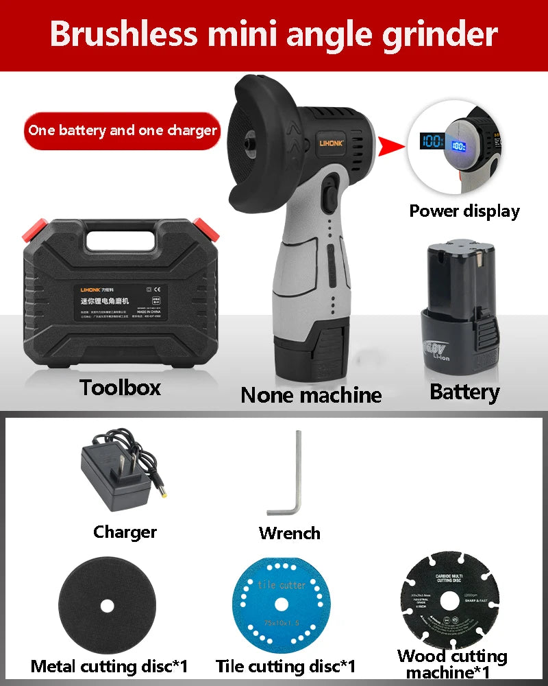 Mini Angle Grinder Rechargeable Household Small Lithium Battery Electric Cutting Machine