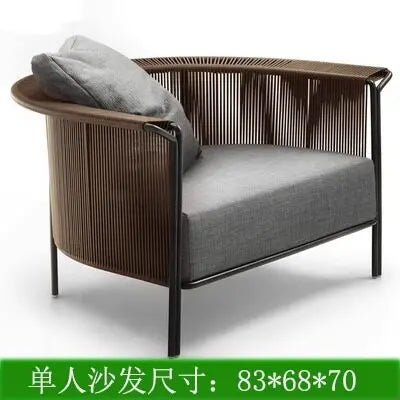 Outdoor courtyard Open-air waterproof and sunscreen Outdoor garden Balcony B & B leisure rattan chair combination furniture