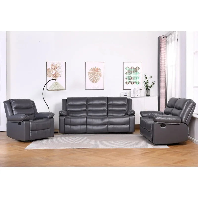 PU leather sofa metal frame couch 3+2+1 sectional sofa