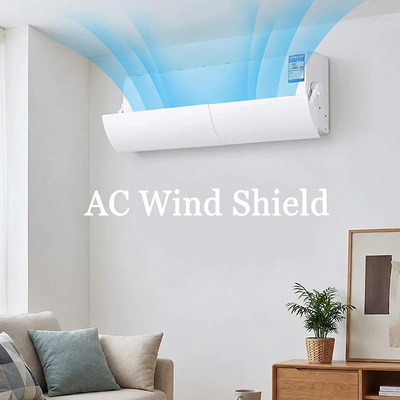 Universal Adjustable Air Conditioner Wind Deflector, Anti-Direct Blowing Wall Mounted AC Baffle, Retractable Air Outlet Shield