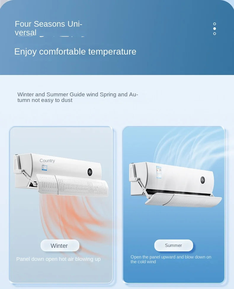 Vanzlife Retractable Air Conditioner Wind Deflector Anti-Direct Blow Windshield AC Cold Air Outlet Baffle Purification