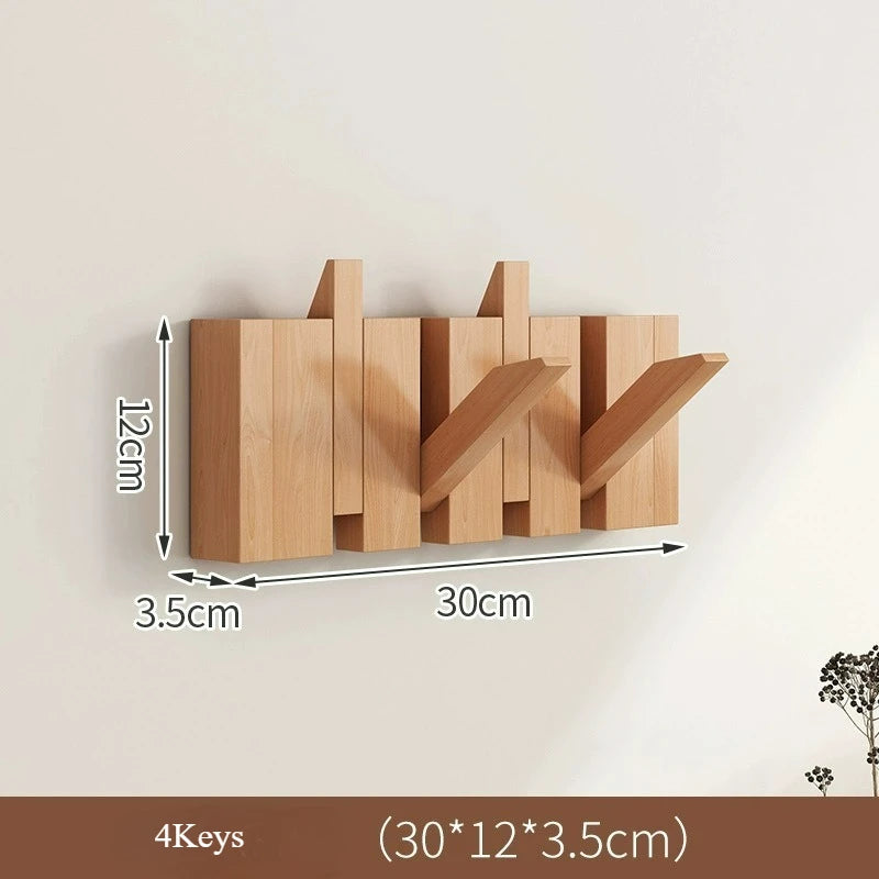 Light Luxury Living Room Wall Clothes Rack Wall-mounted Clothes Hanger Solid Wood Shelves Storage Home Organization and Storage