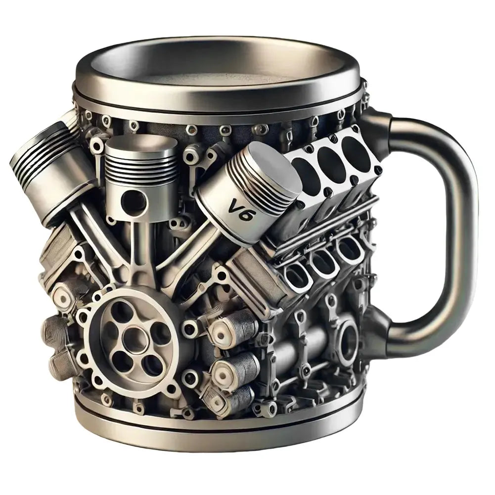 Unique Car Engine Coffee Cup Stainless Steel Cocktail Mug Tea Cup for Car Enthusiasts