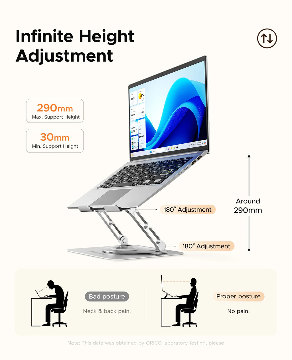 ORICO Foldable Laptop Stand Aluminum Alloy 360 Adjustable Notebook Stand Up to 17 inch Laptop Folding Desktop Support Holder