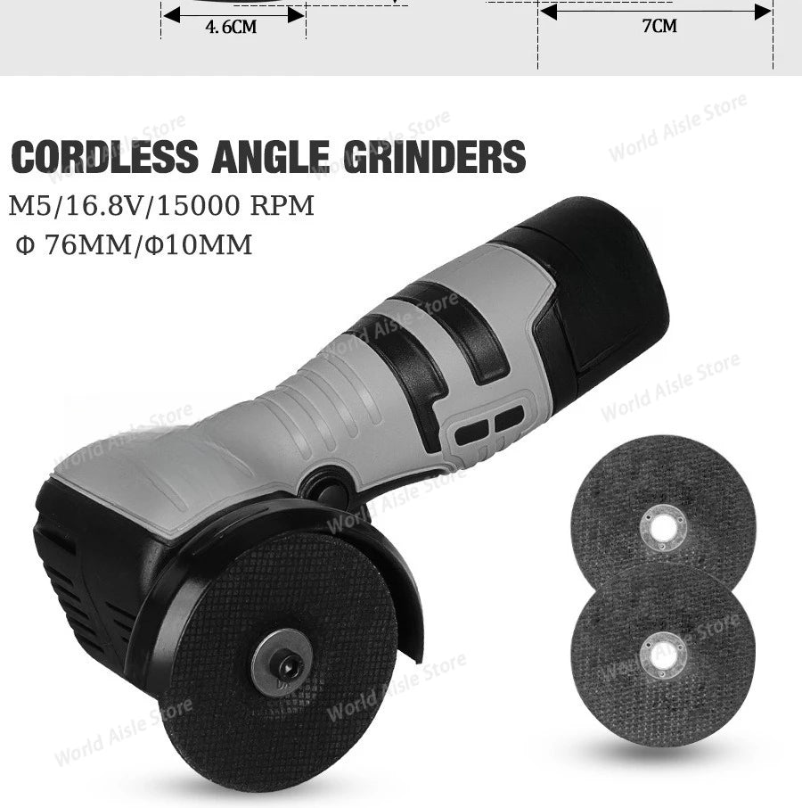 16.8V Cordless Electric Angle Grinder Lithium Battery Polishing Grinding Machine Diamond Power Grinder  One Battery