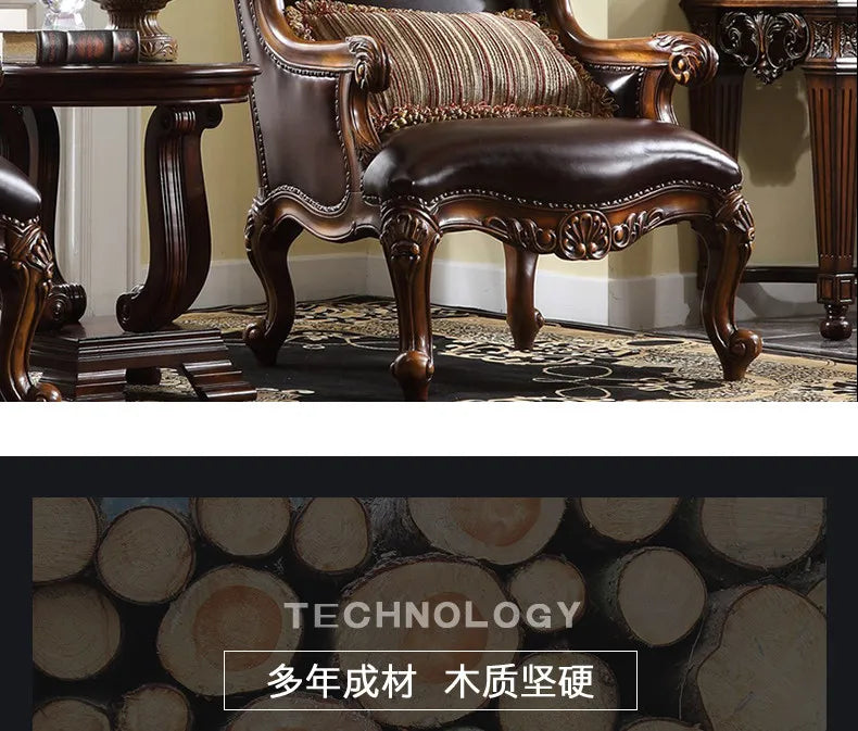 American solid wood tiger chair single simple casual retro bedroom small apartment sofa chair
