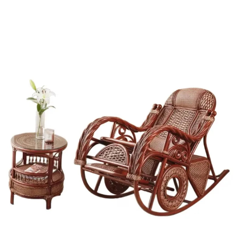 b25 living room real vine can sit rattan chair coffee table adult home balcony courtyard lazy leisure rocking chair