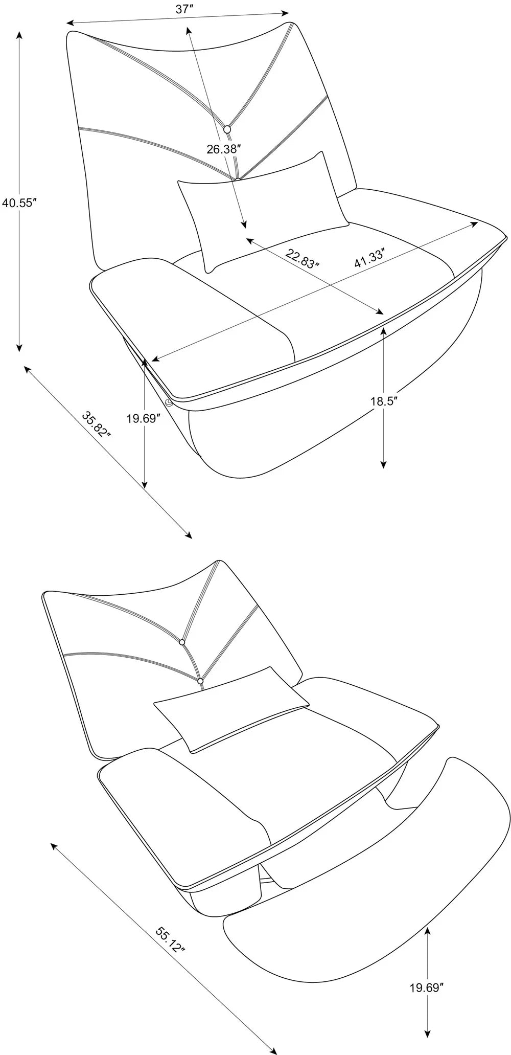 Smart Power Recliner Rocking Chair With LED Strap Swivel Glider Gaming Recliner Gaming Couch Sofa Chair Supplier For Office