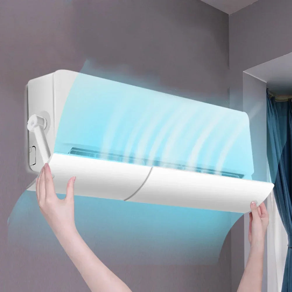 180° Adjustable Air-Conditioning Air Deflector Freely Retractable Between 58-104cm Hanging Anti-Direct Blowing Windshield New