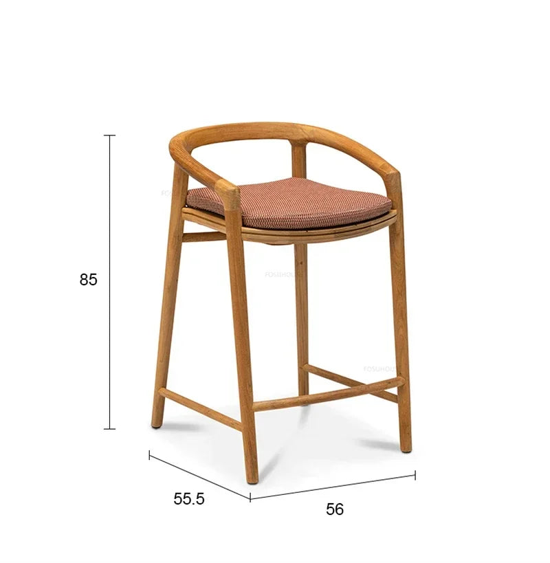 Leisure Solid Wood Outdoor Table Chair Garden Furniture Sets Patio Modern Balcony Three-piece Set Design Creative Home Armchair