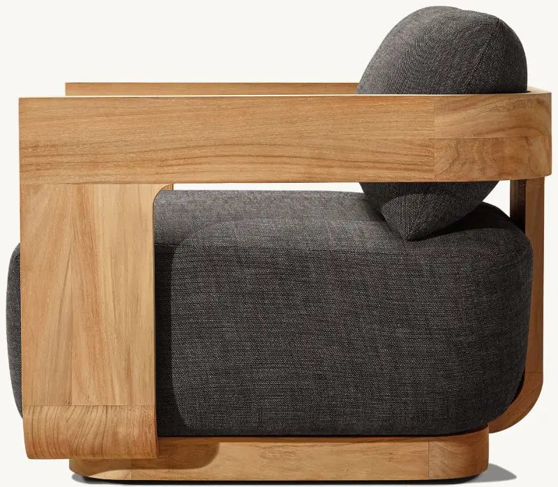 Modern design teak outdoor garden furniture durable extra thick cushion garden sofa