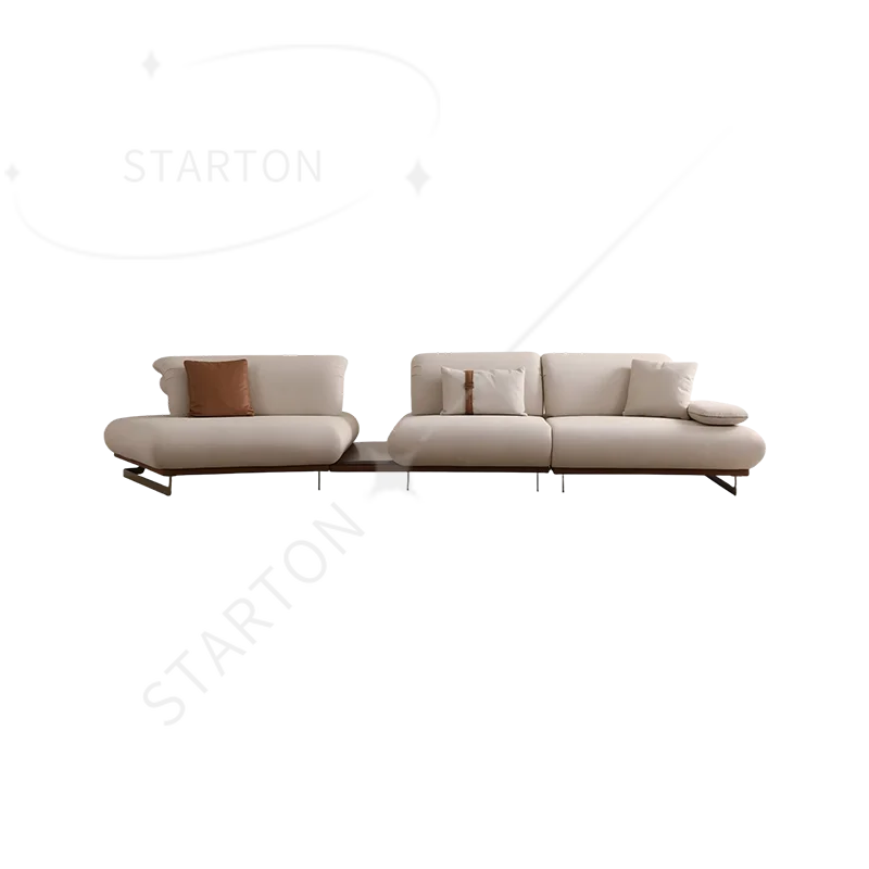 Modern Square Sectional Sofa Set Fabric Leather Upholstery Modular Living Room Furniture