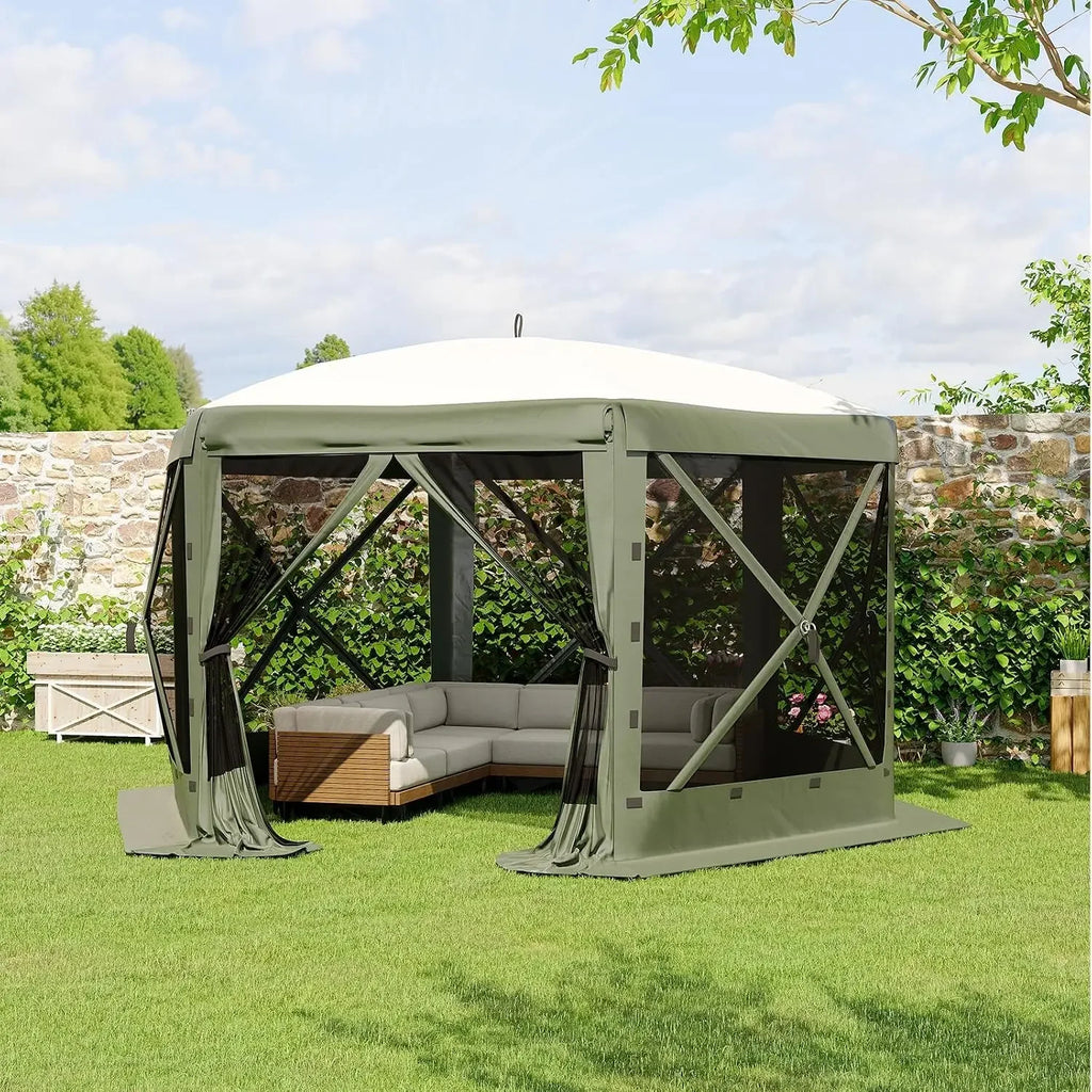 13x13 Pop Up Canopy Tent, Screen Gazebo with Carry Bag | UPF 50+ Waterproof Quick Canopy Tent W/ Mosquito Netting; 6 Removable W