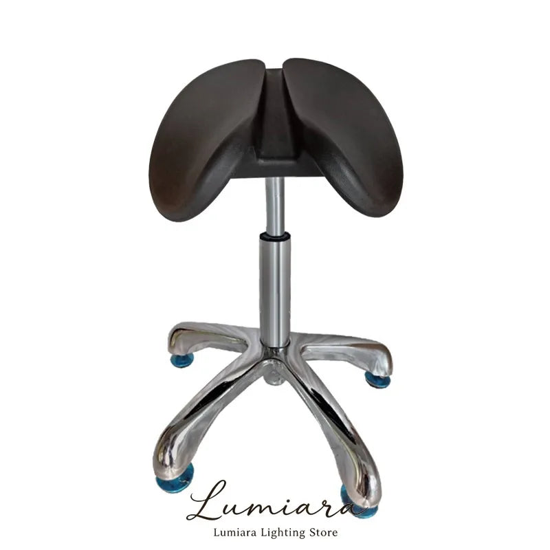 ‌Dental Saddle Stool - Adjustable Orthopedic Chair with Silent Wheels, Ergonomic Salon & Clinic Seat for Spa/Doctor