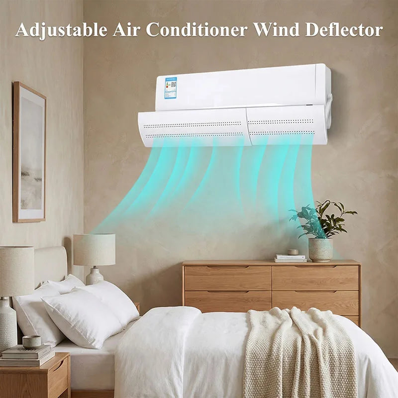 Retractable Air Conditioning Windshield, Infant Anti-Direct Blowing Wind Guide Dust Cover, Punch Free Air Conditioner Cover