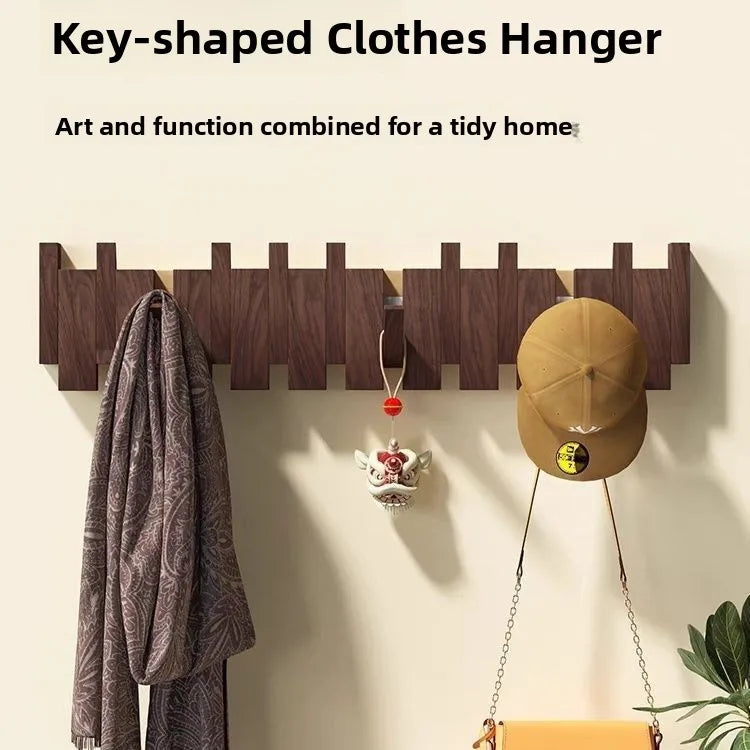 Modern mat Real Wood Pine Key Ra Entrance lway Walnut Door Ba Coat Hook Russian Origin Non-Piercing Installation