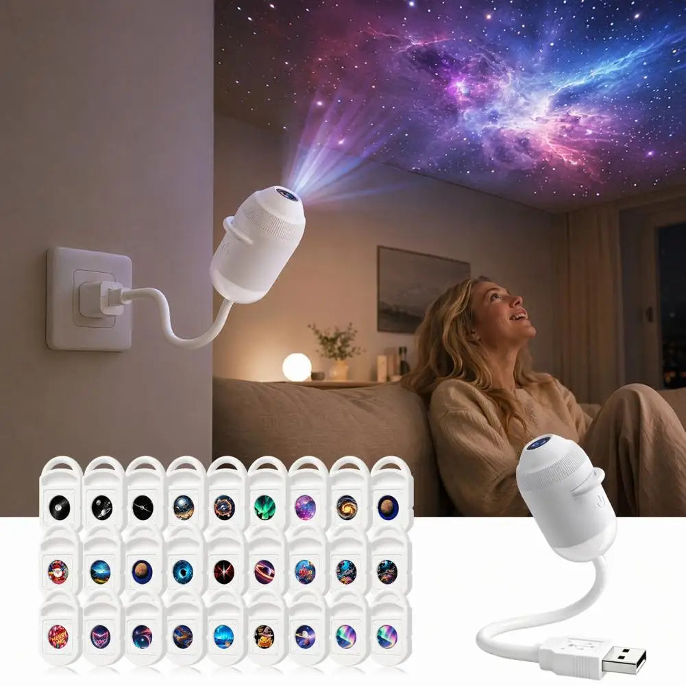 Car Roof Galaxy Night Light USB Star Projector Light 24 in 1 Touch Control Flexible Hose For Bedroom Auto Atmosphere Lamp