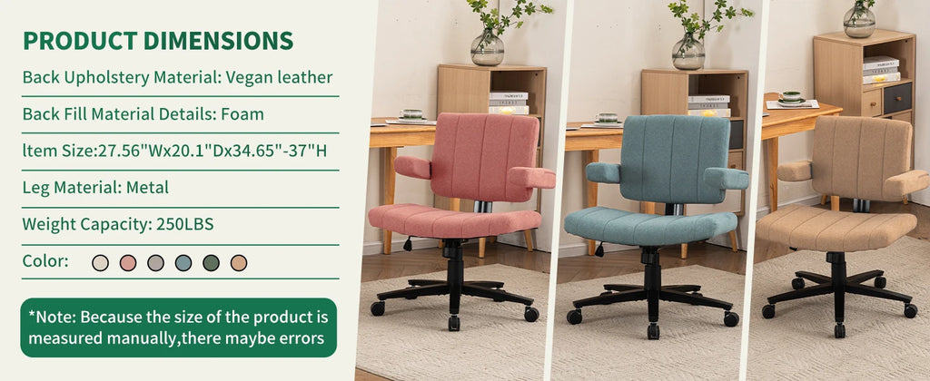 VIGOSIT Criss Cross Chair, Anti-Grip fabric Comfort Cushion Modern Tailor Seat chair for Office,Cute Vanity Swivel Chair with Back Modern Fabric with Wheels Swivel Task Home Gaming Chair