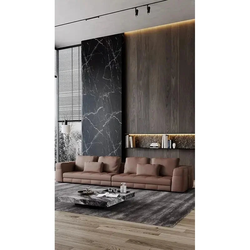 Luxury Design Sponge Filled L-Shape Sectional Sofa Set with Vacuum Packaging for Living Room Furniture