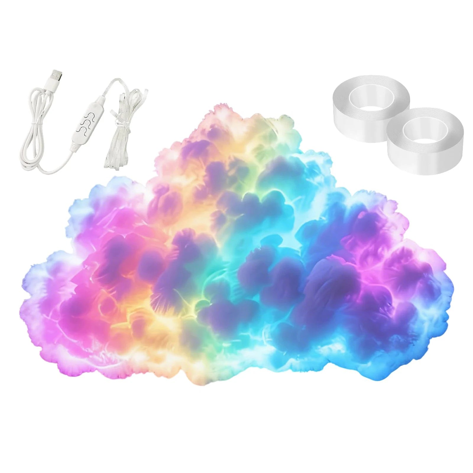 LED 3D Cloud Dynamic Lighting Lamp USB Multicolor Ambience Lights Adjustable Creative Atmospheric Ceiling Light for Home Decor