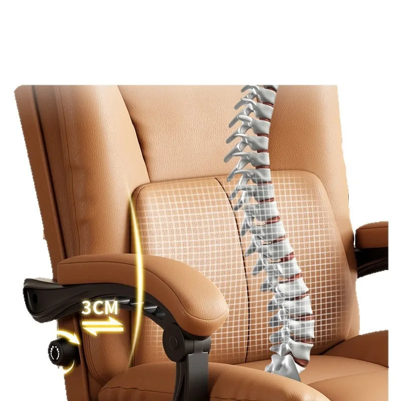 Ergonomic Leather Office Chair with High Backrest Recline Lumbar Support Executive Desk Chair Gaming Ready Comfort Furniture