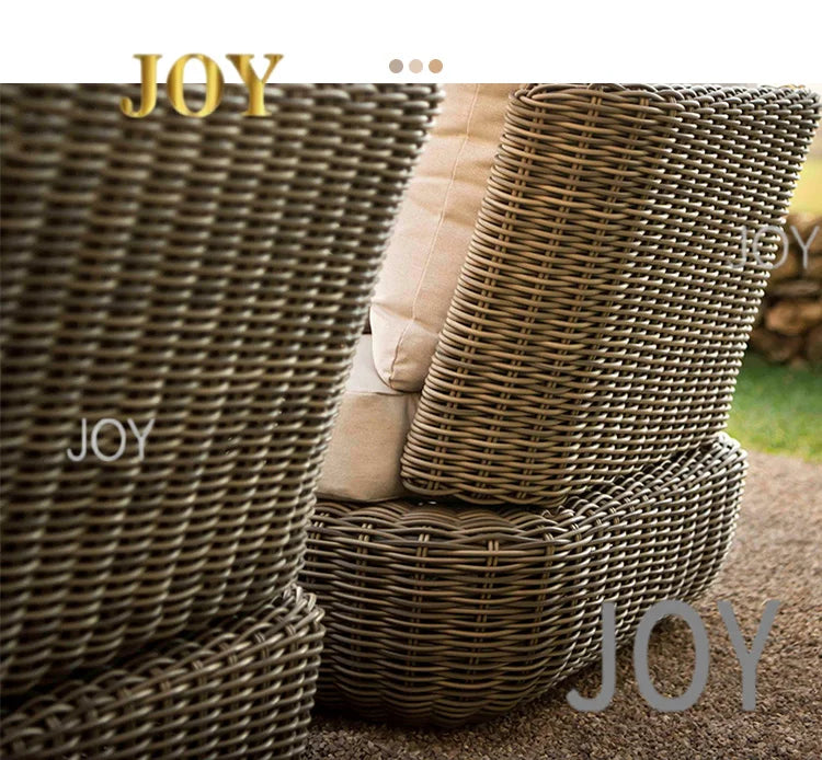 #Outdoor sofa, balcony, courtyard, outdoor sunroom, villa, waterproof and sun protection combination, rattan furniture