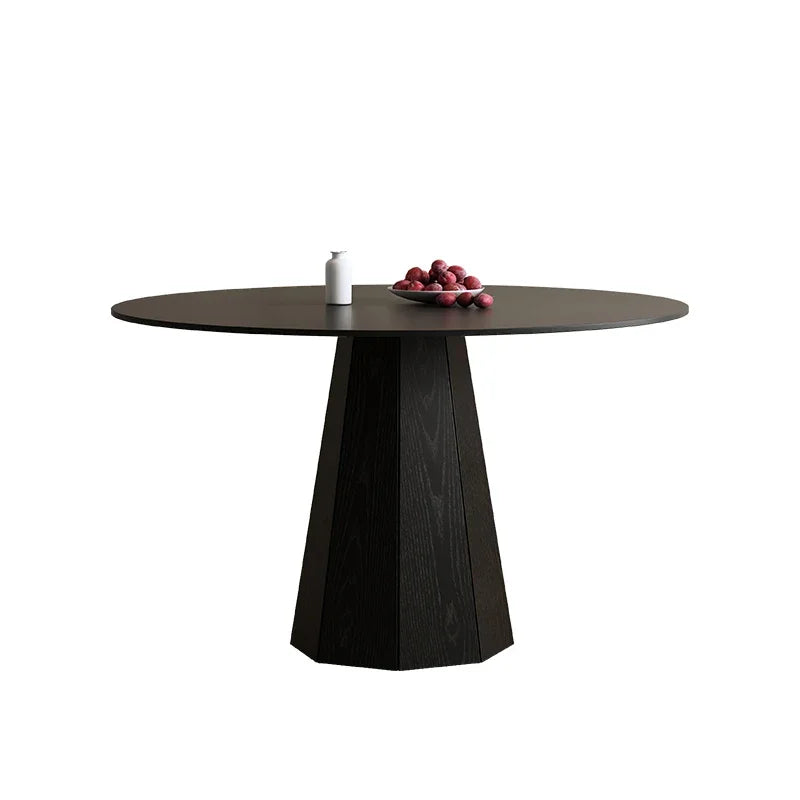 N44 Slate round table home small apartment modern simple dining room dining table solid wood designer high-end feeling