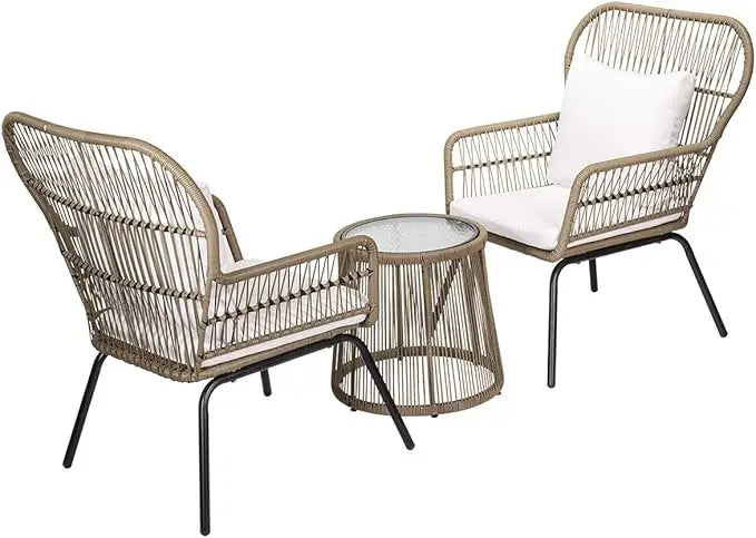 # New Arrival 3 Pieces Outdoor Furniture Set Patio Rattan Wicker Chairs