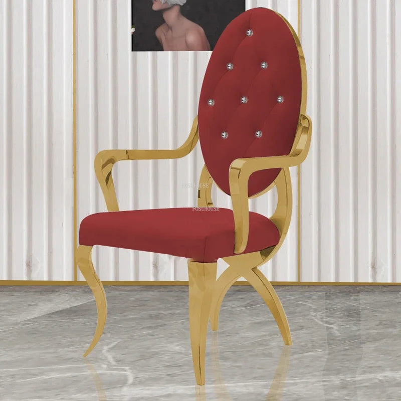 Stainless Steel Dining Chairs Contemporary Home Furniture Simple Backrest Armchair for Kitchen Creative Casual Dining Chair
