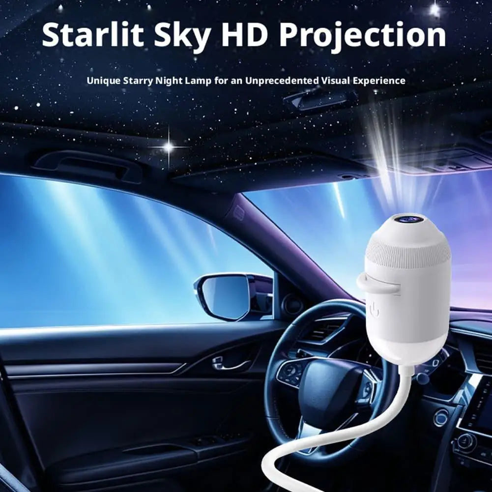 USB Starry Sky Projector Night Light 360° Bendable HD Galaxy Moon Planet Projection Lamp Plug Play Car Bedroom Projector Lamp