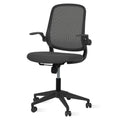 Ergonomic Office Chair With Flip Up Arms, Black Mesh Desk Chair With Lumbar Support, Adjustable Swivel Computer Chair For Home Office