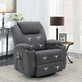 Rocking Chair Recliner Chair with Massage Swivel Ergonomic Lounge Chair Classic Single Sofa with 2 Cup Holders Side Pockets Liv
