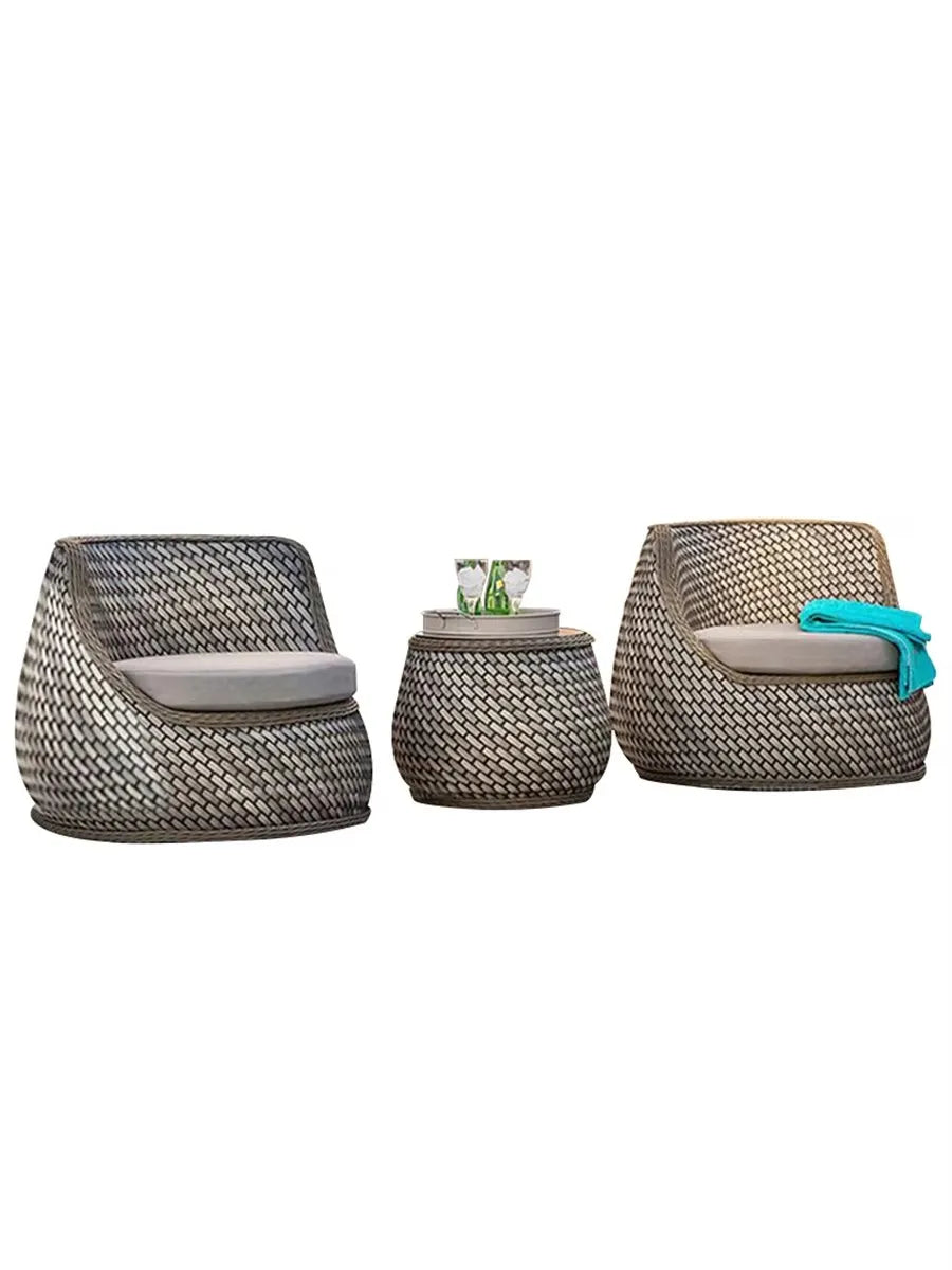 A complete set of outdoor waterproof rattan chair sofas suitable for villa courtyard garden balcony