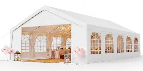 32x16 Party Tent,Heavy-Duty Canopy Tents for Parties Weddings Events | Removable Sidewalls,Roll-up Door,Waterproof for