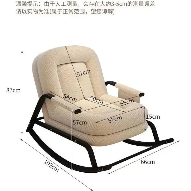 Cozy Home Rocking Chair Balcony Leisure Lounge Chair for Adults, Ergonomic Lazy Rocker for Living Room Relaxation Lunch Breaks