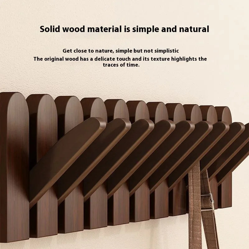 Wooden Piano Key Coat Hooks - Wall Mounted Entryway Hangers for Door & Foyer - Creative Wooden Wall Organizer for Keys & Clothes