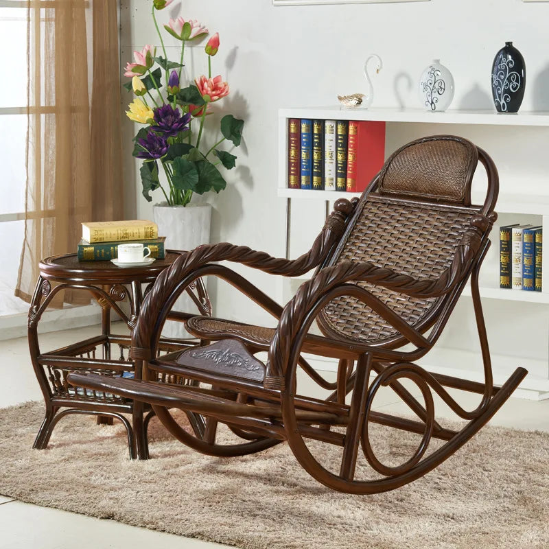 Rattan chair, rocking chair for the elderly, rocking chair for the lazy on the balcony, reclining chair, nap chair