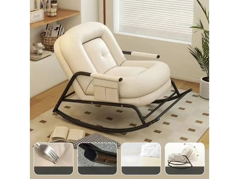 Lazy Rocking Chair Household Living Room Adult Balcony Leisure Bedroom Recliner Single Lazy Sofa Human Rocking Chair Muebles