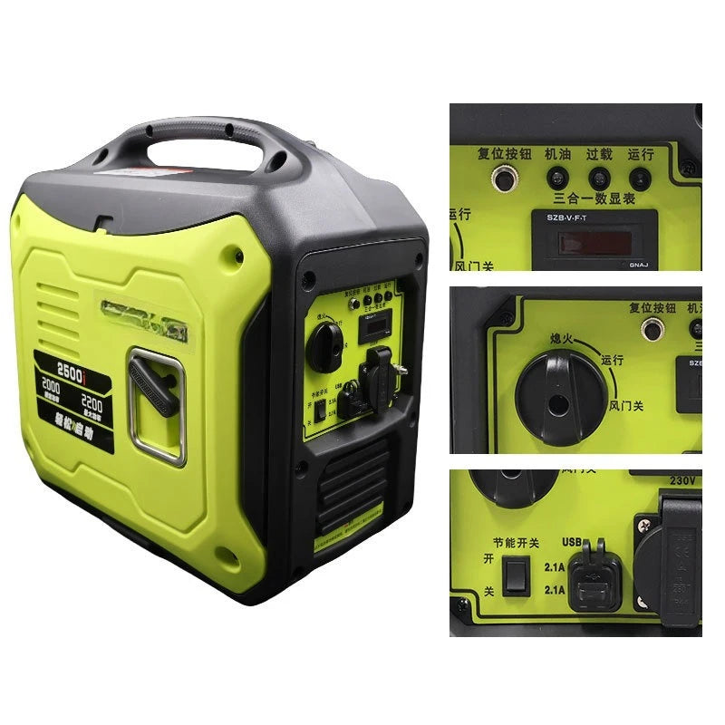 Customized silent  generator 110V/220V portable outdoor camping household stall 2/3KW