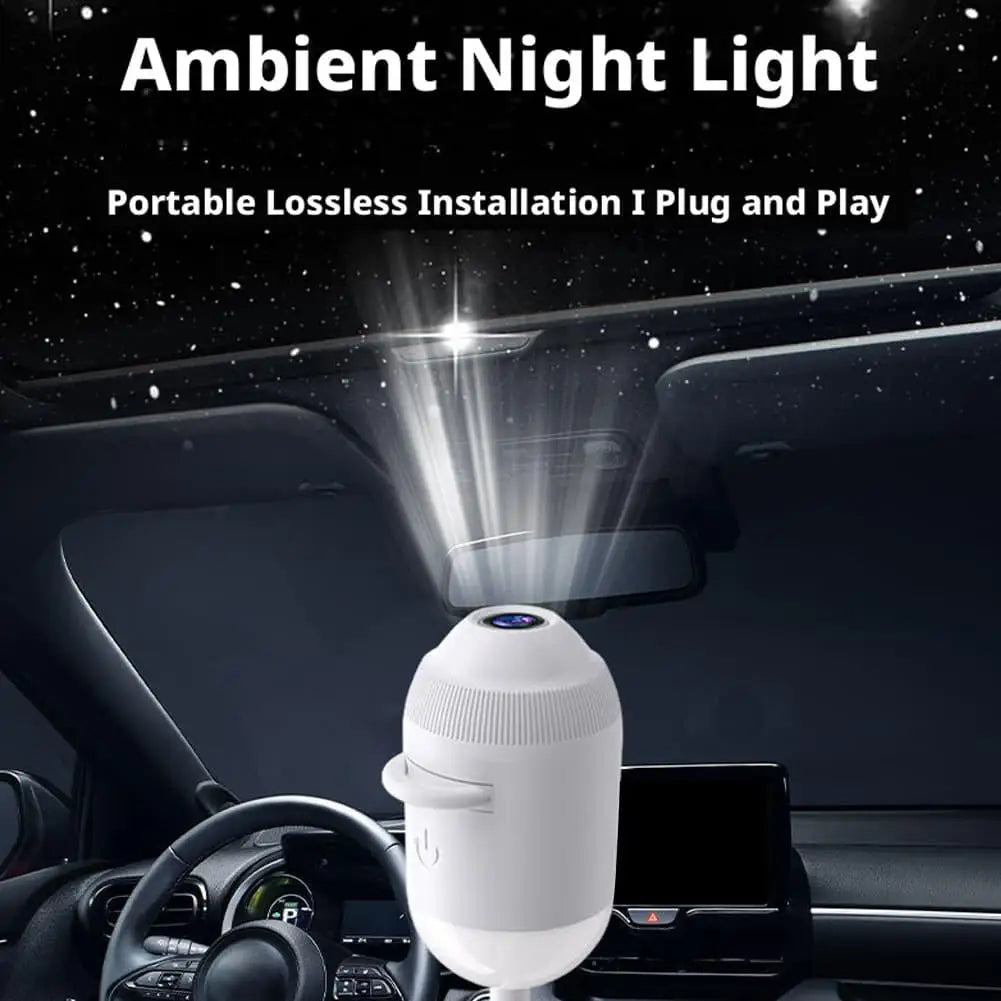 Car USB Starry Sky Night Light HD Smart Dynamic Holographic Light Projector Galaxy Projector Films Car Bedroom Atmosphere Light