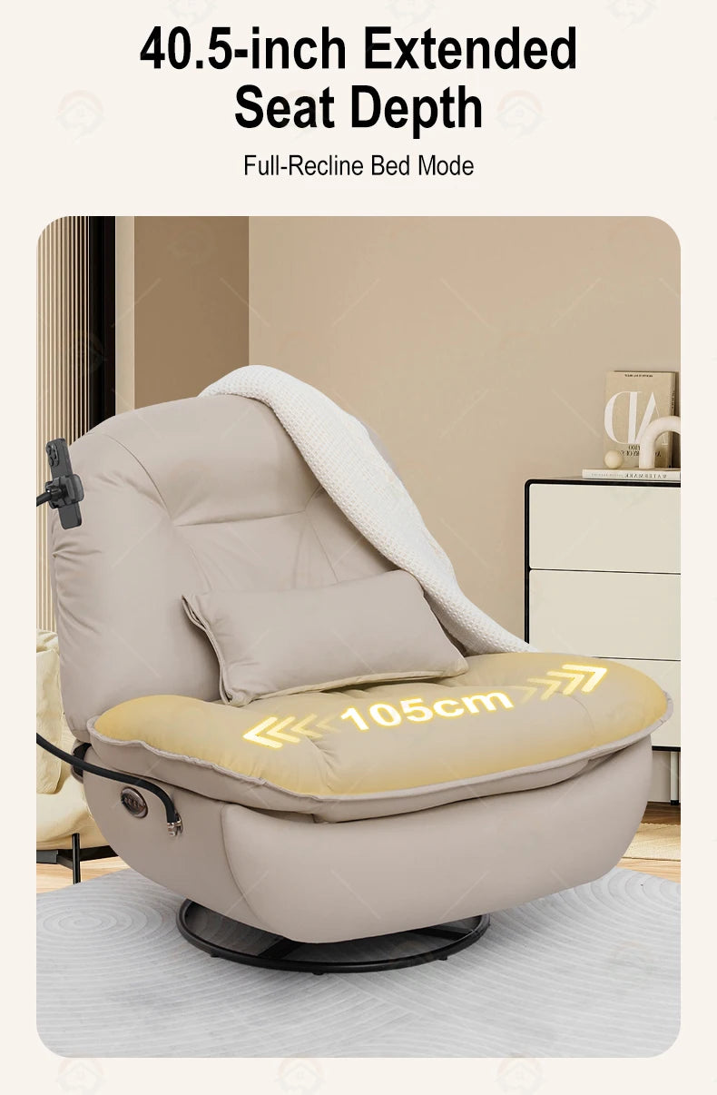 Luxury Lazy Style Relaxing Massage Sofa Chair 270 Rotating and Swinging Kneading Reclining Chair Sofa Chair with Massage