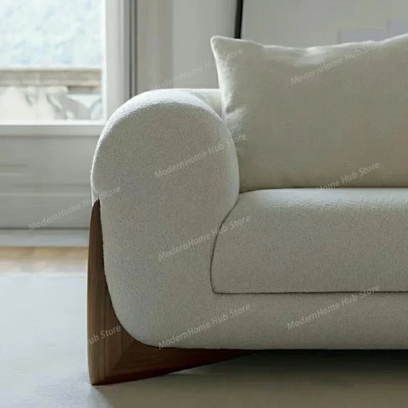 European Reception Living Room Sofa Relax Quilted Grande Armchair Living Room Sofa Wood Legs Divano Letto Lounge Chair Lazy Sofa
