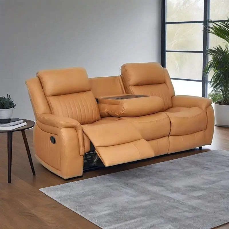 #￥Wholesale Leather Extendable 3+2+1 Loveseat Couple 3 Seat Manual Recliner Sofa Couch Lounge Suite Set for Living Room